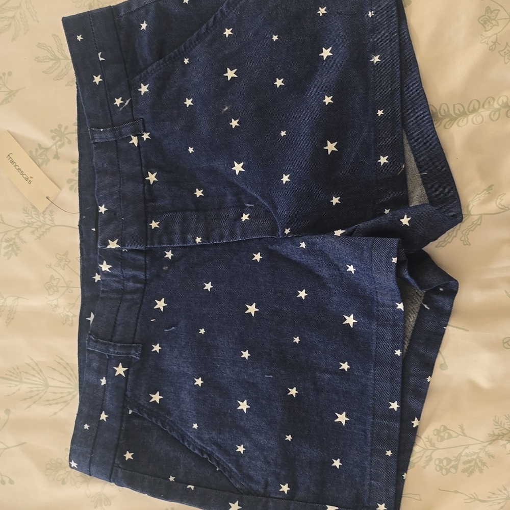 Harper Denim Navy Shorts with Star Accents Large NWT